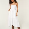 Strapless Asymmetrical Hem Maxi Dress,Strapless Asymmetrical Hem Maxi Dress