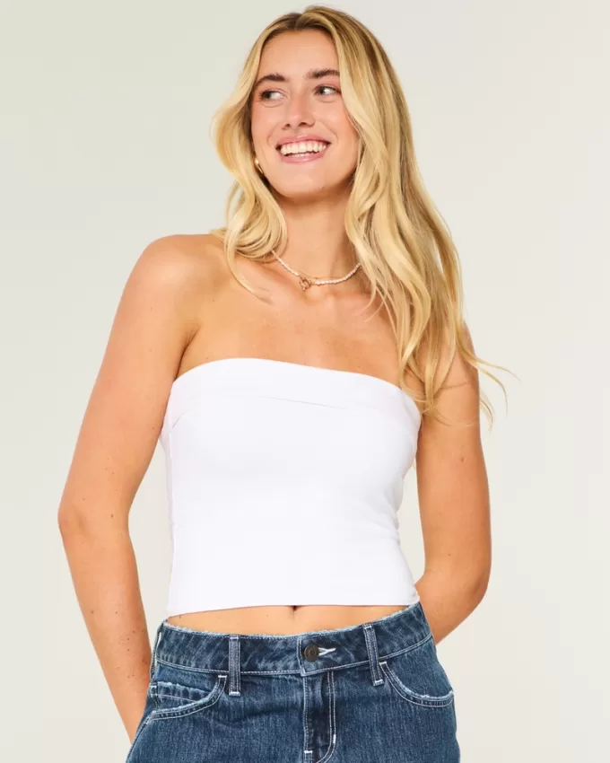 Strapless Foldover Tube Top,Strapless Foldover Tube Top