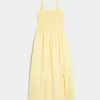 Strapless Linen-Blend Midi Dress,Strapless Linen-Blend Midi Dress