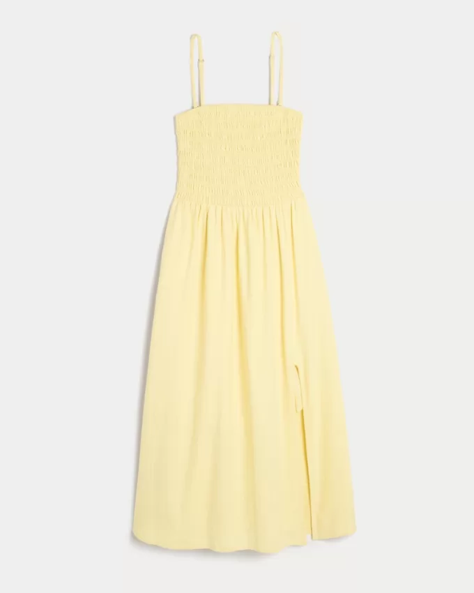 Strapless Linen-Blend Midi Dress,Strapless Linen-Blend Midi Dress