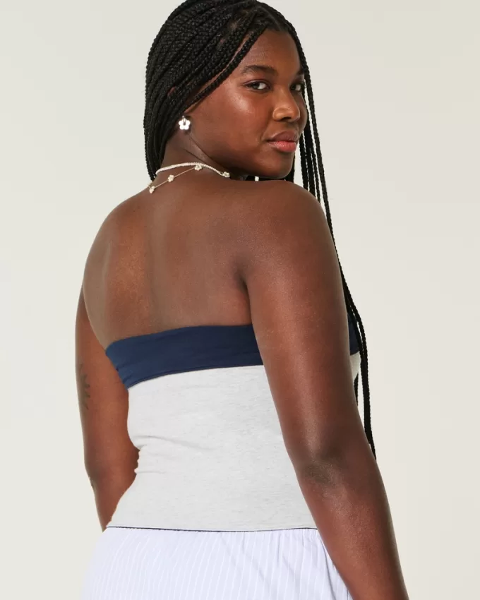 Strapless Reversible Foldover Tube Top,Strapless Reversible Foldover Tube Top