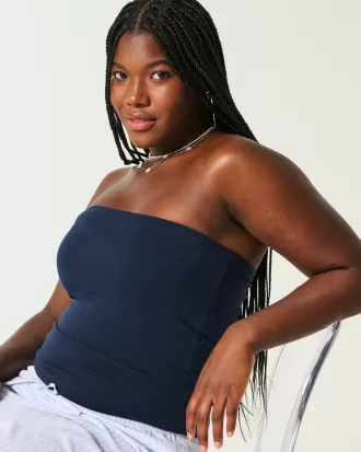 Strapless Reversible Foldover Tube Top,Strapless Reversible Foldover Tube Top