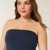 Strapless Reversible Foldover Tube Top,Strapless Reversible Foldover Tube Top