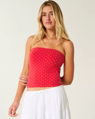 Strapless Reversible Foldover Tube Top,Strapless Reversible Foldover Tube Top