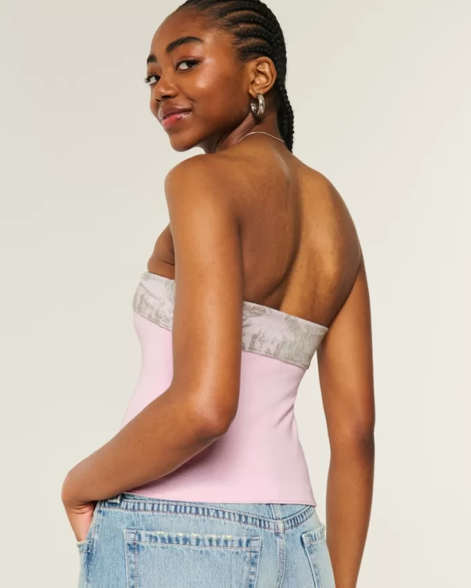 Strapless Reversible Foldover Tube Top,Strapless Reversible Foldover Tube Top