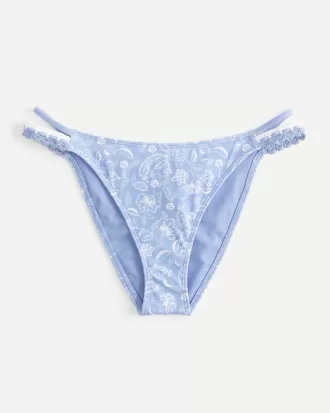 Strappy High-Leg Cheeky Bikini Bottom,Strappy High-Leg Cheeky Bikini Bottom