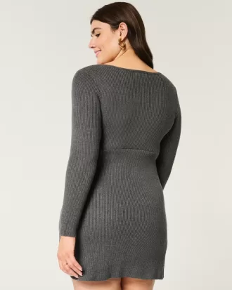 Sweater-Knit Skater Mini Dress,Sweater-Knit Skater Mini Dress
