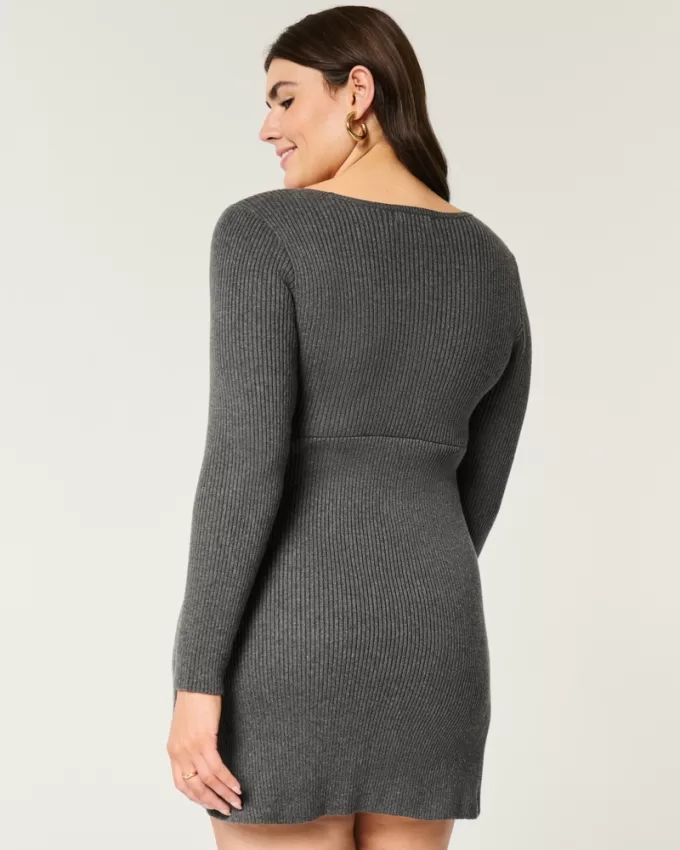 Sweater-Knit Skater Mini Dress,Sweater-Knit Skater Mini Dress