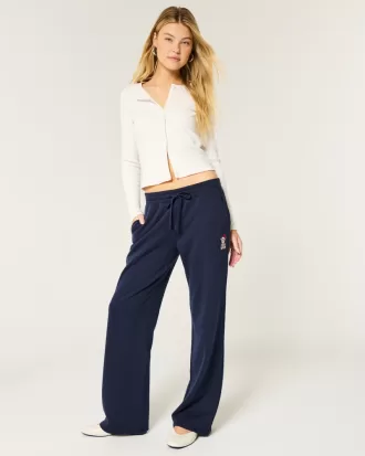 Teddy Bear Graphic Straight Sweatpants,Teddy Bear Graphic Straight Sweatpants