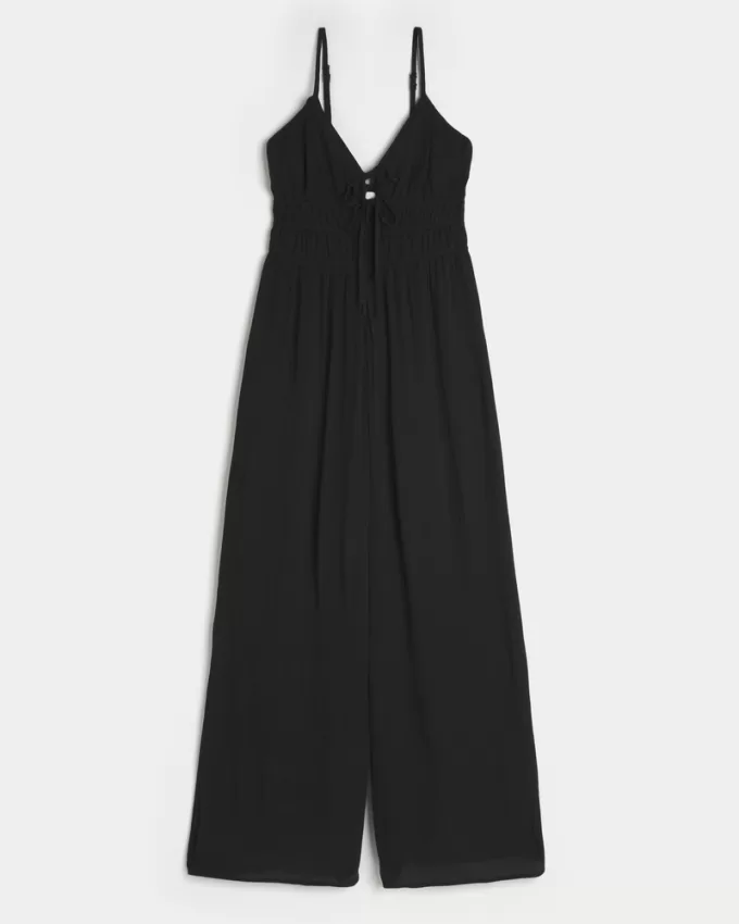 Tie-Front Jumpsuit,Tie-Front Jumpsuit
