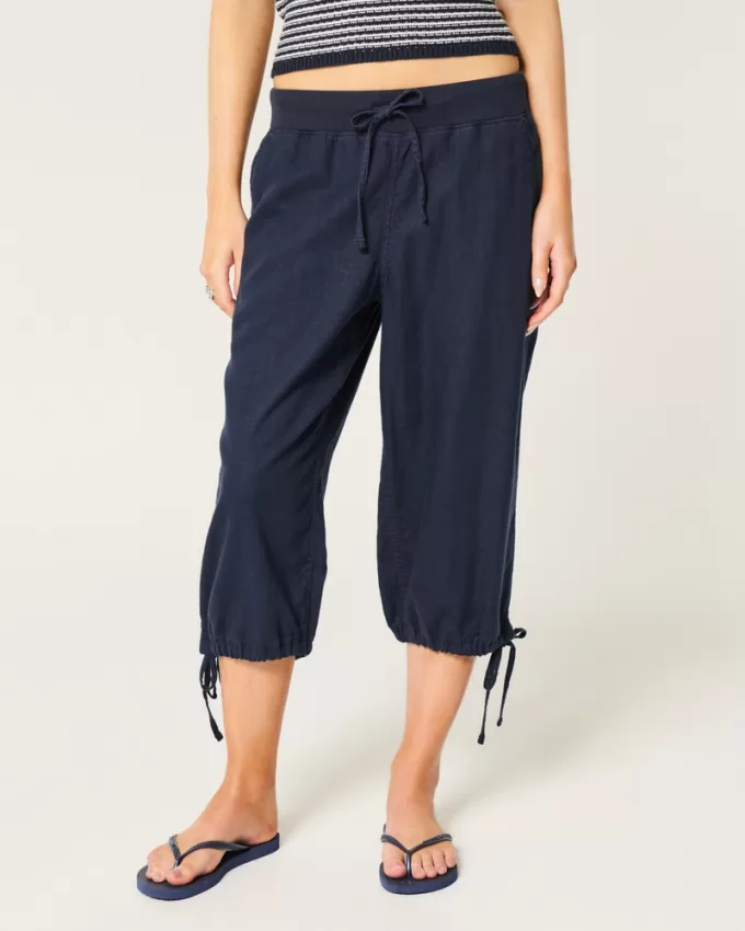 Tie-Hem Capri Pants,Tie-Hem Capri Pants