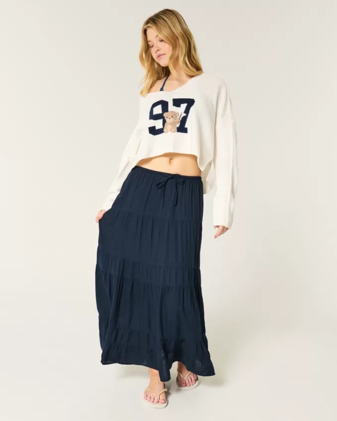 Tiered Maxi Skirt,Tiered Maxi Skirt
