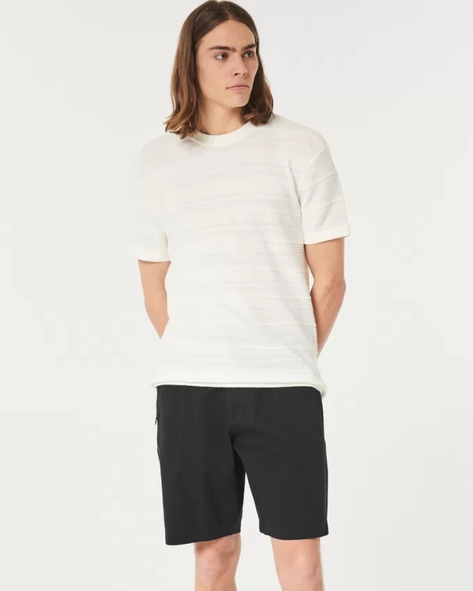 Twill Flat-Front Shorts 9″,Twill Flat-Front Shorts 9″