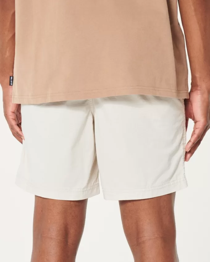 Twill Pull-On Shorts 7″,Twill Pull-On Shorts 7″