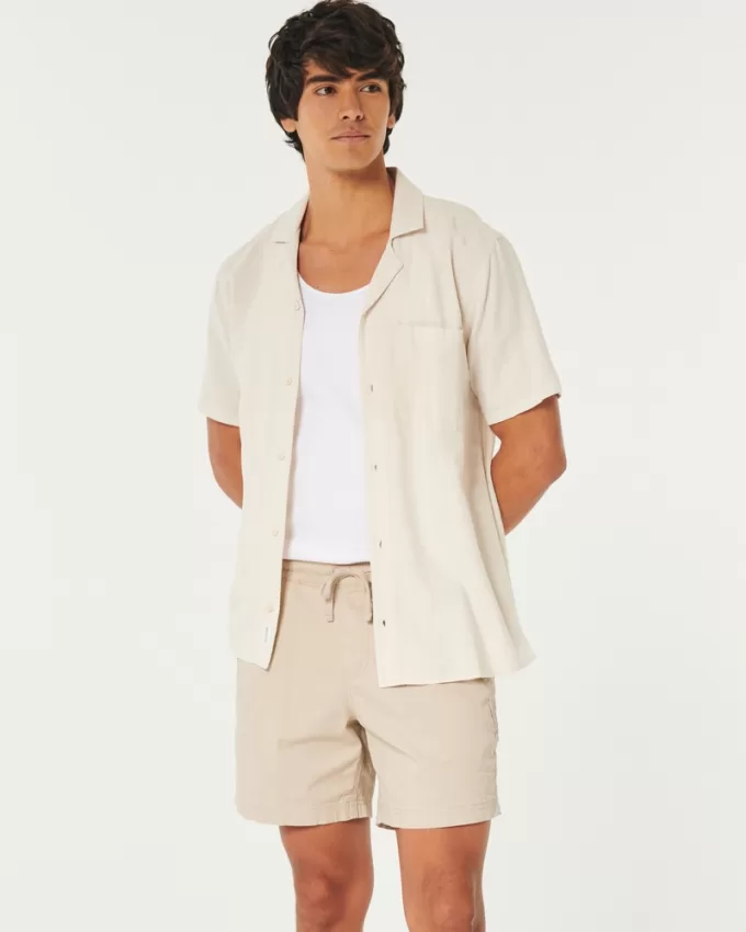 Twill Pull-On Shorts 7″,Twill Pull-On Shorts 7″