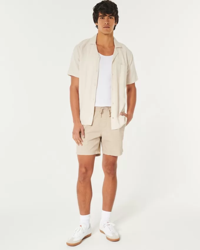 Twill Pull-On Shorts 7″,Twill Pull-On Shorts 7″