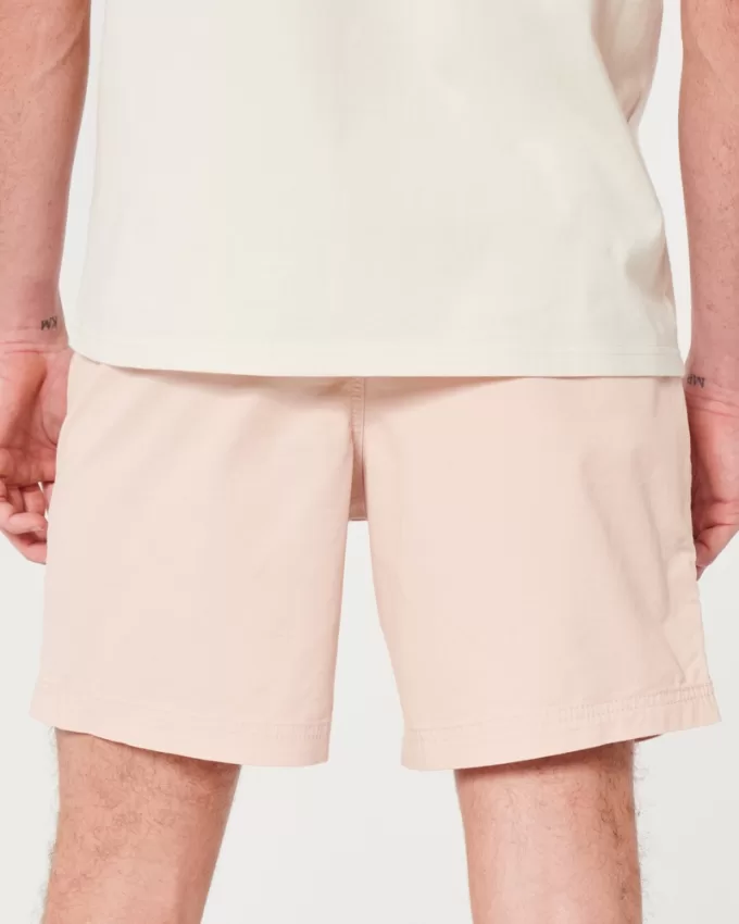 Twill Pull-On Shorts 7″,Twill Pull-On Shorts 7″