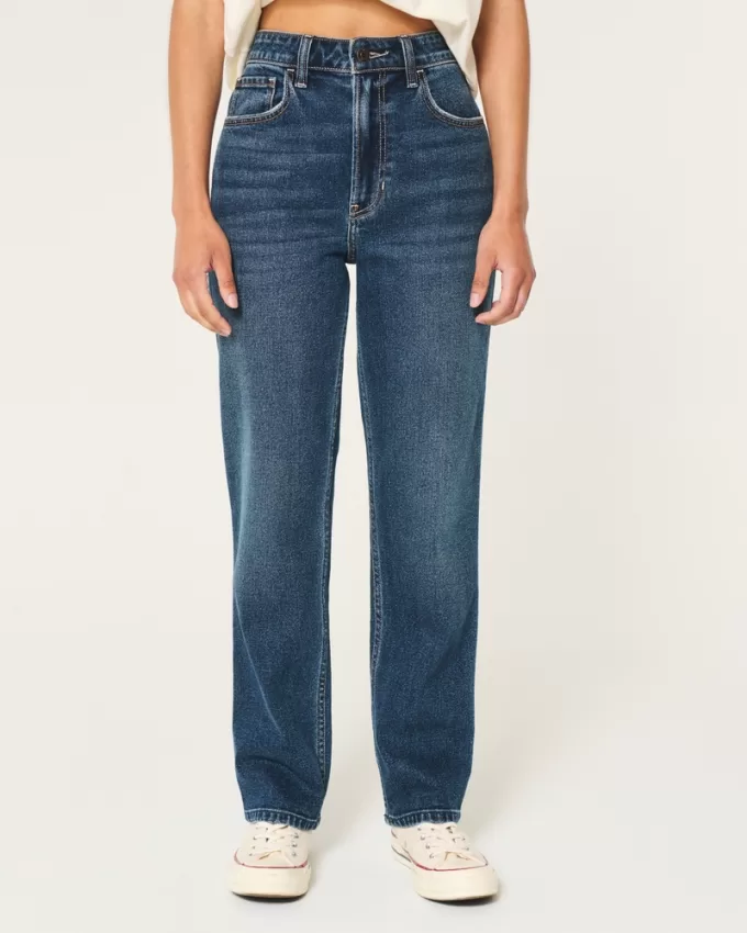 Ultra High-Rise Dark Wash 90s Straight Jeans,Ultra High-Rise Dark Wash 90s Straight Jeans