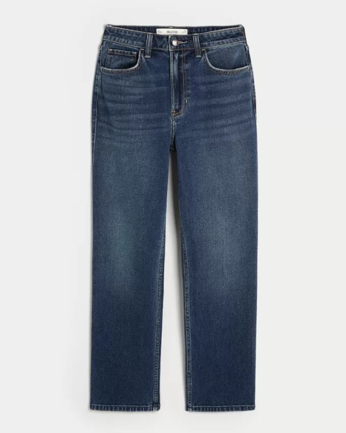 Ultra High-Rise Dark Wash 90s Straight Jeans,Ultra High-Rise Dark Wash 90s Straight Jeans