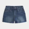 Ultra High-Rise Dark Wash Denim Mom Shorts,Ultra High-Rise Dark Wash Denim Mom Shorts
