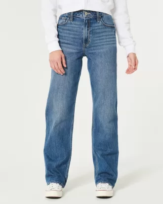 Ultra High-Rise Medium Wash Dad Jeans,Ultra High-Rise Medium Wash Dad Jeans