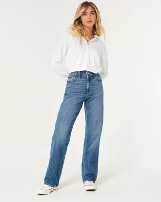 Ultra High-Rise Medium Wash Dad Jeans,Ultra High-Rise Medium Wash Dad Jeans