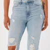 Ultra High-Rise Ripped Light Wash Mom Jeans,Ultra High-Rise Ripped Light Wash Mom Jeans
