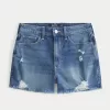 Ultra High-Rise Ripped Medium Wash Denim Mom Shorts,Ultra High-Rise Ripped Medium Wash Denim Mom Shorts