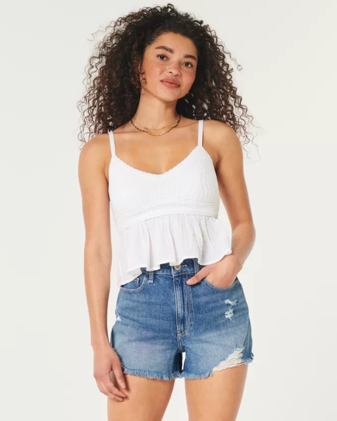 Ultra High-Rise Ripped Medium Wash Denim Mom Shorts,Ultra High-Rise Ripped Medium Wash Denim Mom Shorts