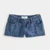 Ultra Low-Rise Dark Wash Mini Denim Shorts,Ultra Low-Rise Dark Wash Mini Denim Shorts