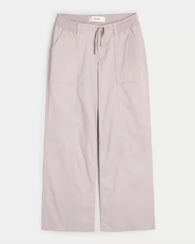 Ultra Low-Rise Poplin Baggy Pants,Ultra Low-Rise Poplin Baggy Pants