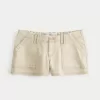 Ultra Low-Rise Twill Mini Shorts,Ultra Low-Rise Twill Mini Shorts