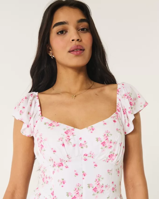 V-Waist Open Back Midi Dress,V-Waist Open Back Midi Dress