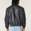 Vegan Leather Bomber Jacket,Vegan Leather Bomber Jacket