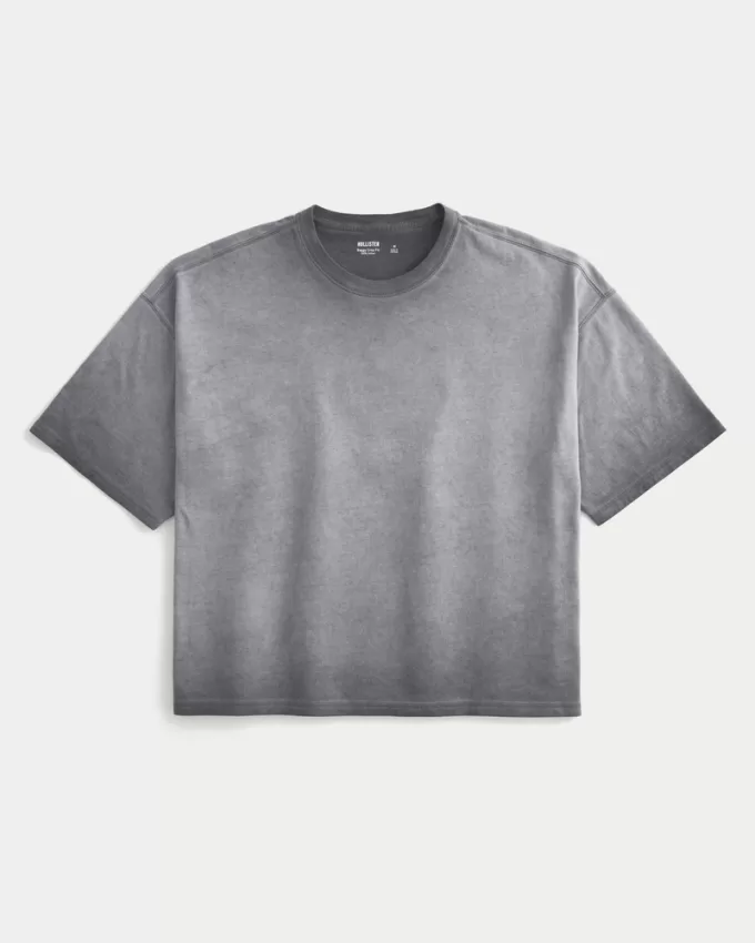 Washed Baggy Crop Crew T-Shirt,Washed Baggy Crop Crew T-Shirt