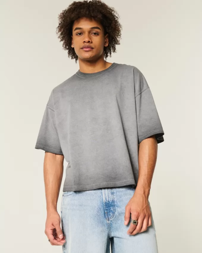 Washed Baggy Crop Crew T-Shirt,Washed Baggy Crop Crew T-Shirt