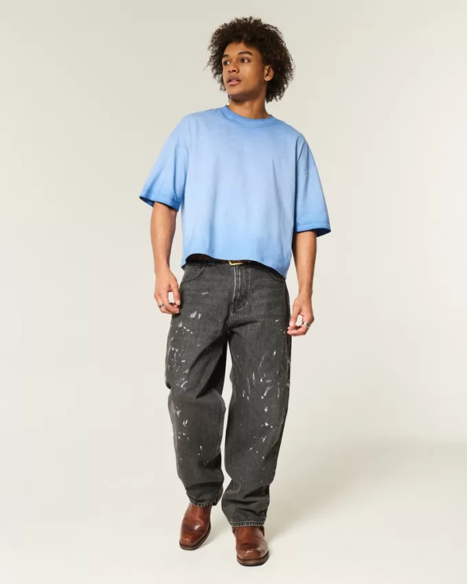 Washed Baggy Crop Crew T-Shirt,Washed Baggy Crop Crew T-Shirt