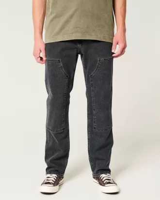Washed Black Loose Carpenter Jeans,Washed Black Loose Carpenter Jeans