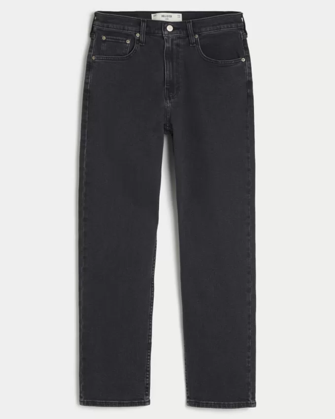 Washed Black Loose Jeans,Washed Black Loose Jeans
