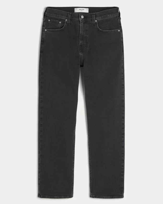 Washed Black Loose Jeans,Washed Black Loose Jeans