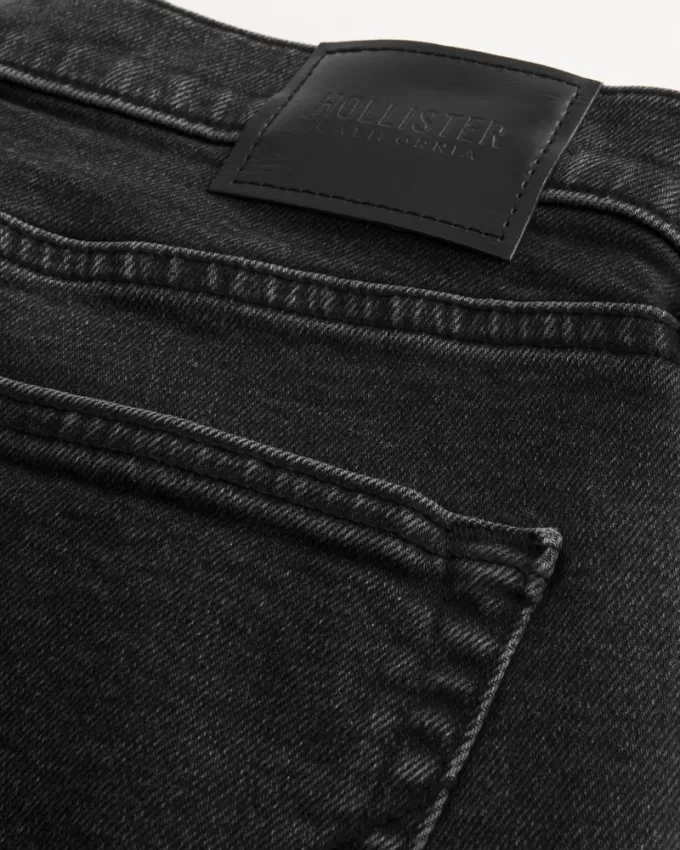 Washed Black Slim Straight Jeans,Washed Black Slim Straight Jeans