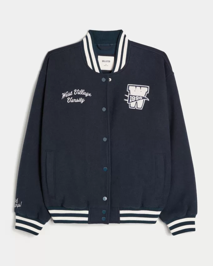 West Village Varsity Graphic Bomber Jacket,West Village Varsity Graphic Bomber Jacket