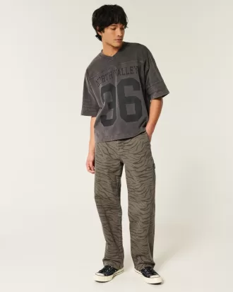 Zebra Print Baggy Painter Jeans,Zebra Print Baggy Painter Jeans