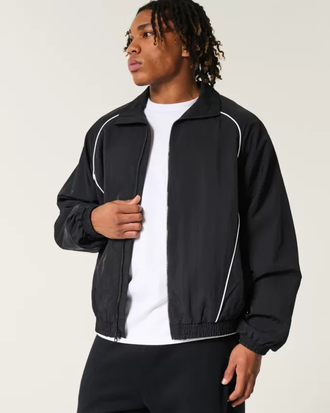 Zip-Up Windbreaker Jacket,Zip-Up Windbreaker Jacket